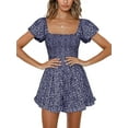 thumbnail image 1 of Sherrylily Women Floral Wide Leg Short Rompers Shirred Ruffle Sleeve Jumpsuit, 1 of 5