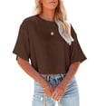 thumbnail image 1 of Sherrylily Women Half Sleeve Cropped T Shirt Crop Tops Casual Summer Tees, 1 of 4