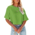 thumbnail image 1 of Sherrylily Women Half Sleeve Cropped T Shirt Crop Tops Casual Summer Tees, 1 of 3