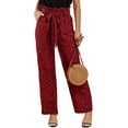 thumbnail image 1 of Sherrylily Women High Waisted Palazzo Pants Belted Wide Leg Long Trousers with Pockets, 1 of 5