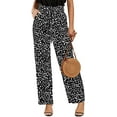 thumbnail image 1 of Sherrylily Women High Waisted Palazzo Pants Belted Wide Leg Long Trousers with Pockets, 1 of 5