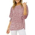 thumbnail image 1 of Sherrylily Women Long Sleeve Rayon Tops Crew Neck Fashion Chiffon Shirt Summer Puff Sleeve Blouse, 1 of 5