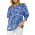 thumbnail image 1 of Sherrylily Women Long Sleeve Rayon Tops Crew Neck Fashion Chiffon Shirt Summer Puff Sleeve Blouse, 1 of 3