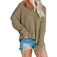 thumbnail image 1 of Sherrylily Women Off Shoulder Knit Sweaters Oversized Long Sleeve Loose Lightweight Pullover, 1 of 4