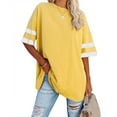 thumbnail image 1 of Sherrylily Women Oversized T Shirts Loose Half Sleeve Tee Color Block Casual Tops S-2XL, 1 of 3