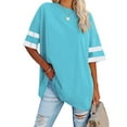 thumbnail image 1 of Sherrylily Women Oversized T Shirts Loose Half Sleeve Tee Color Block Casual Tops S-2XL, 1 of 3