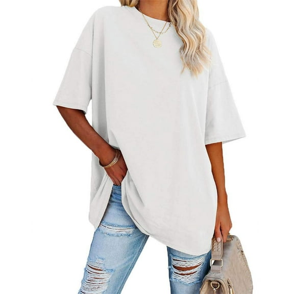 Sherrylily Women Oversized T Shirts Tees Half Sleeve Crew Neck Plus Size Tops
