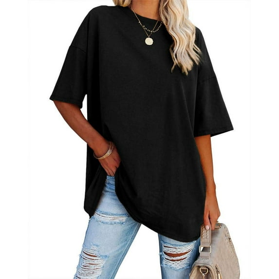 Sherrylily Women Oversized T Shirts Tees Half Sleeve Crew Neck Plus Size Tops