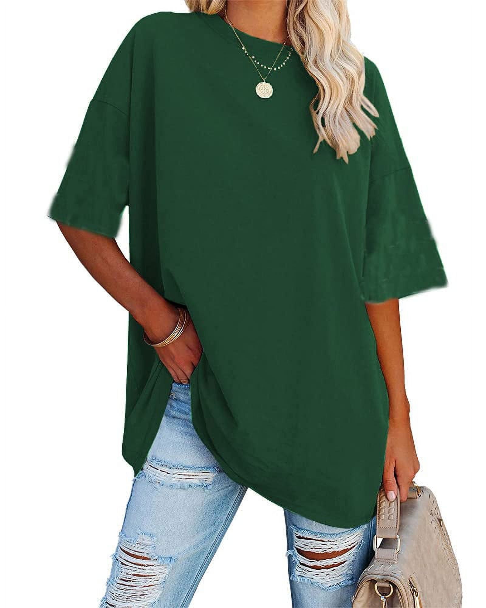 Green Oversized Half Sleeves Shirt|155048201