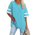 thumbnail image 1 of Sherrylily Women Oversized T Shirts Tees Half Sleeve V Neck Tops S-2XL, 1 of 3