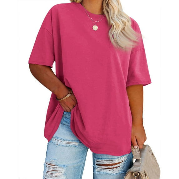 Sherrylily Women Plus Size T Shirts Oversized Half Sleeve Tunic Top