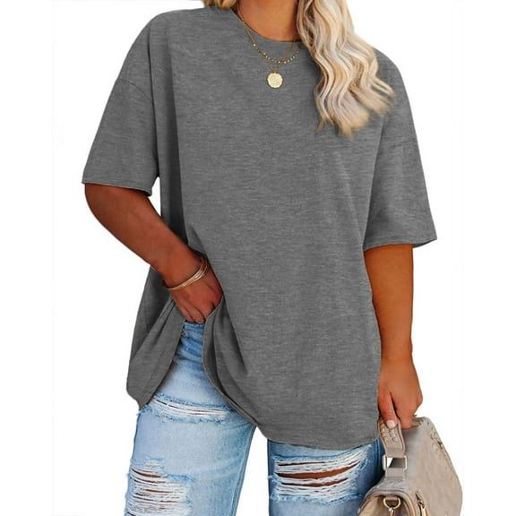 Sherrylily Women Plus Size T Shirts Oversized Half Sleeve Tunic Top