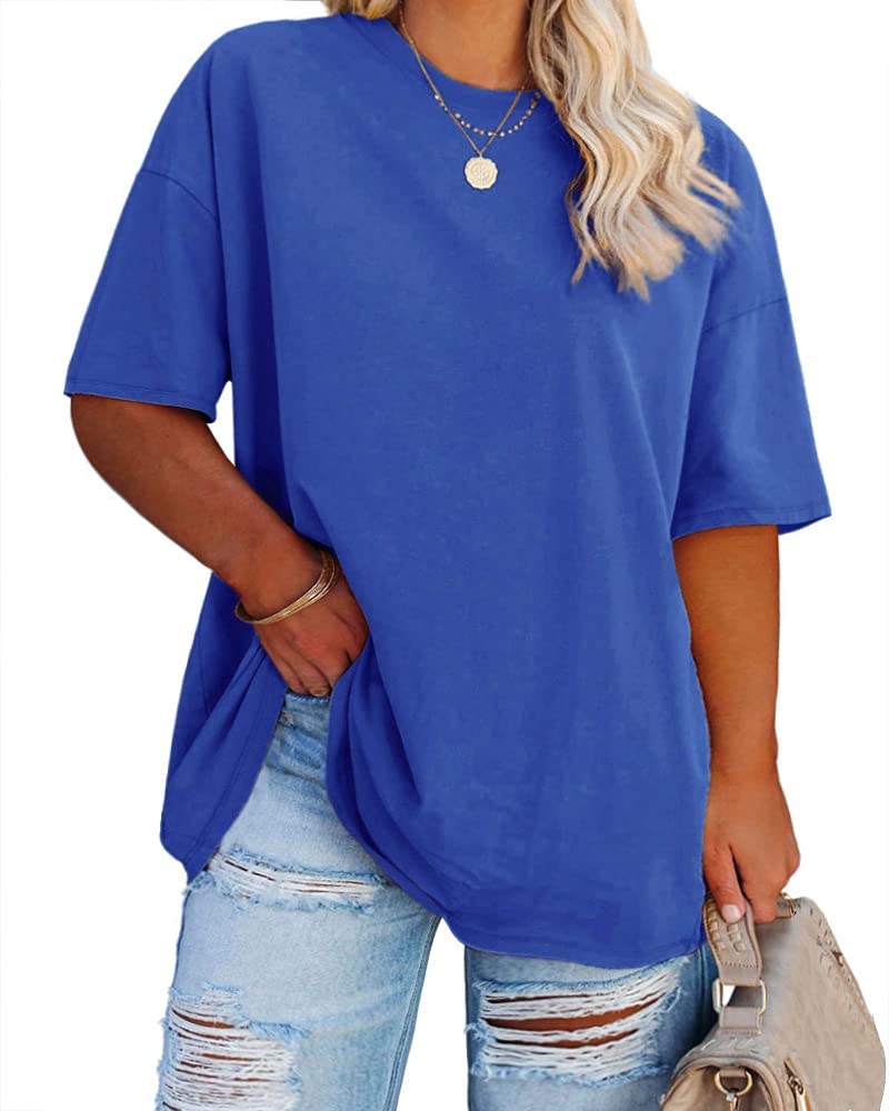 Plus Size Royal Blue Oversized T-Shirt