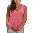 thumbnail image 1 of Sherrylily Women Plus Size Tank Tops Summer Sleeveless Criss Cross Casual Loose Shirt, 1 of 3