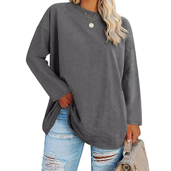 Sherrylily Women Plus Size Tops Long Sleeve Oversized Loose Casual Tunics XL-5XL