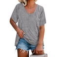 thumbnail image 1 of Sherrylily Women Plus Size Tunic Short Sleeve Soft Loose Shirts Summer Casual Tops with Pocket L-5XL, 1 of 1