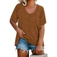 thumbnail image 1 of Sherrylily Women Plus Size Tunic Short Sleeve Soft Loose Shirts Summer Casual Tops with Pocket L-5XL, 1 of 3