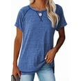 thumbnail image 1 of Sherrylily Women Short Sleeve Crewneck T Shirts Side Split Tees Casual Loose Fit Tops S-2XL, 1 of 4
