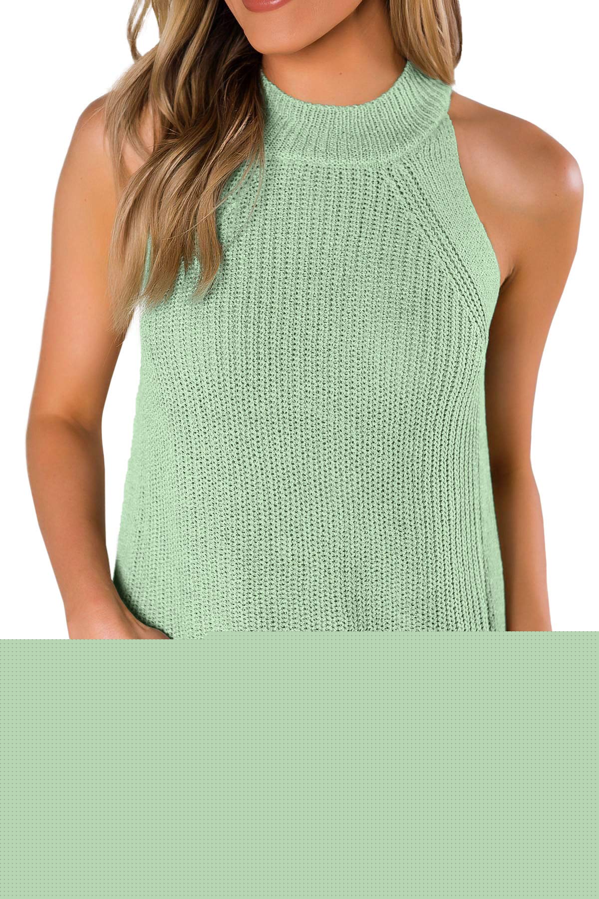 thumbnail image 1 of Sherrylily Women Summer Halter Tank Tops Sleeveless Casual Racerback Loose Knit Cami Sweater Vest, 1 of 5