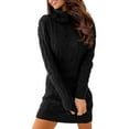 thumbnail image 1 of Sherrylily Women Sweater Dress Sexy Bodycon Turtleneck Mini Cable Knit Sweaters Dresses, 1 of 6