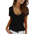 thumbnail image 1 of Sherrylily Women T-Shirt Short Sleeve Sexy Summer Blouse Tops Loose Tunic, 1 of 3