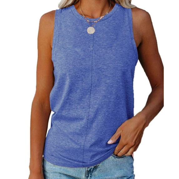 Sherrylily Women Tank Tops Crew Neck Sleeveless Casual Loose Fit Tee Shirts S-2XL