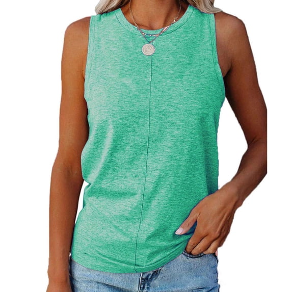 Sherrylily Women Tank Tops Crew Neck Sleeveless Casual Loose Fit Tee Shirts S-2XL