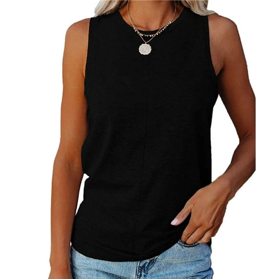 Sherrylily Women Tank Tops Crew Neck Sleeveless Casual Loose Fit Tee Shirts S-2XL