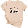 thumbnail image 1 of Sherrylily Women Three Cats Printing T-shirt Basic Short Sleeve Top, 1 of 5