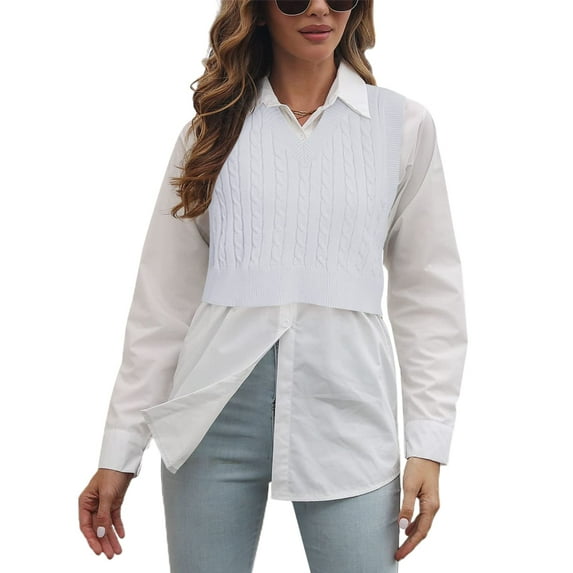 Sherrylily Women V-Neck Knit Sweater Vest Argyle Plaid Preppy Style Sleeveless Crop Tank Tops