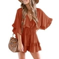 thumbnail image 1 of Sherrylily Women V Neck Romper Ruffle Layered Drawstring Waisted Shorts Jumpsuit, 1 of 7