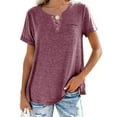 thumbnail image 1 of Sherrylily Women V Neck T Shirts Casual Summer Tops Tees Loose Fit Tunics, 1 of 4
