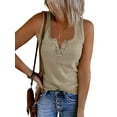 thumbnail image 1 of Sherrylily Women V Neck Tank Tops Ribbed Casual Loose Button Up Cami Knit Tees, 1 of 4