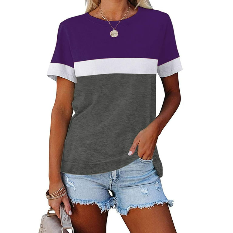 Sherrylily Women V Neck T Shirts Short Sleeve Tops Casual Loose Tee with  Pocket - Walmart.com