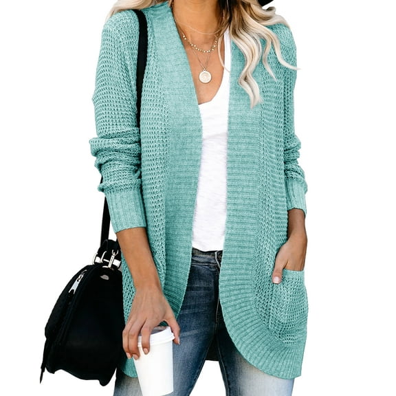 Sherrylily Womens Loose Open Front Cardigan Knit Sweaters Lightweight Coat with Pockets