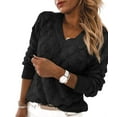 thumbnail image 1 of Sherrylily Womens V Neck Long Sleeve Pullover Sweater Lightweight Knit Sweaters, 1 of 2