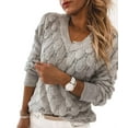 thumbnail image 1 of Sherrylily Womens V Neck Long Sleeve Pullover Sweater Lightweight Knit Sweaters, 1 of 3