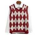 thumbnail image 1 of Sherrylily Womens V Neck Sweater Vest Argyle Plaid Sleeveless Knitwear Knit Preppy Style Tank S-2XL, 1 of 1