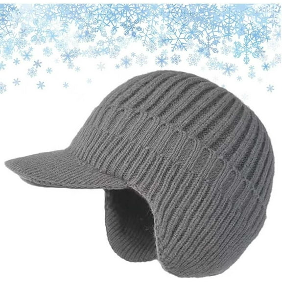 Sherum Cozyhead Beanie, Sherum Winter Beanie with Brim for Men & Women, Outdoor Knitted Hat with Warm Ear Protection for Skiing, Riding, Hiking