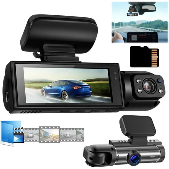 Sherum Dash Cam, Shirem Autopulsex Dash Camera for Cars, Dashcam Front and Rear Camera, 1080p Night Vision Car Driving Recorder, 24h Parking Mode, Car Accessories (WiFi DashCam+32G Memory Card)