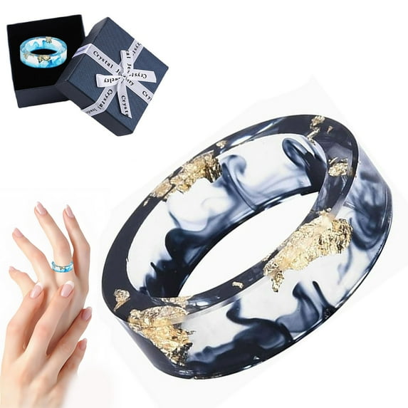 Sherum Everring, Pubyfun Everring, Sheremart Everring, Gold Foil Epoxy Resin Ring, Ladies' Party Jewelry Ornaments