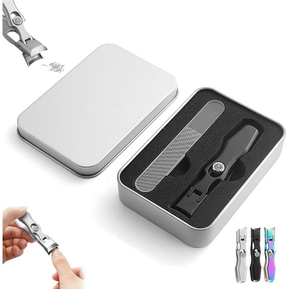 Sherum Nail Clippers, Comfort Clip Nail Clipper, Toe Nail Clippers for Thick Nails, Anti Splash Stainless Steel Nail Clippers, Sharp Stainless Nail Clipper with Catcher for Men Women