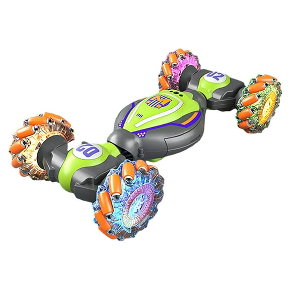 Sherum Rc Car, Shirem Rc Car, 2025 Best Sherum Rc Race Car,Double Sided Rotating Off Road Vehicle 360° Flips with 2.4g Remote Control, Gesture Sensing Rc Stunt Car with Light Music (Blue)