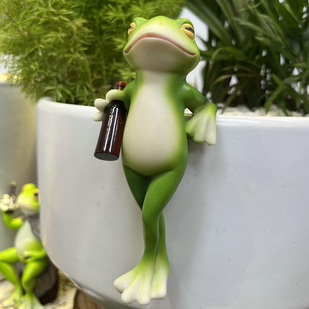 Sherum Vianys Tipsy Frösche – 3 Stück, Lustige Gartenfiguren Für Blumentöpfe & Rasen