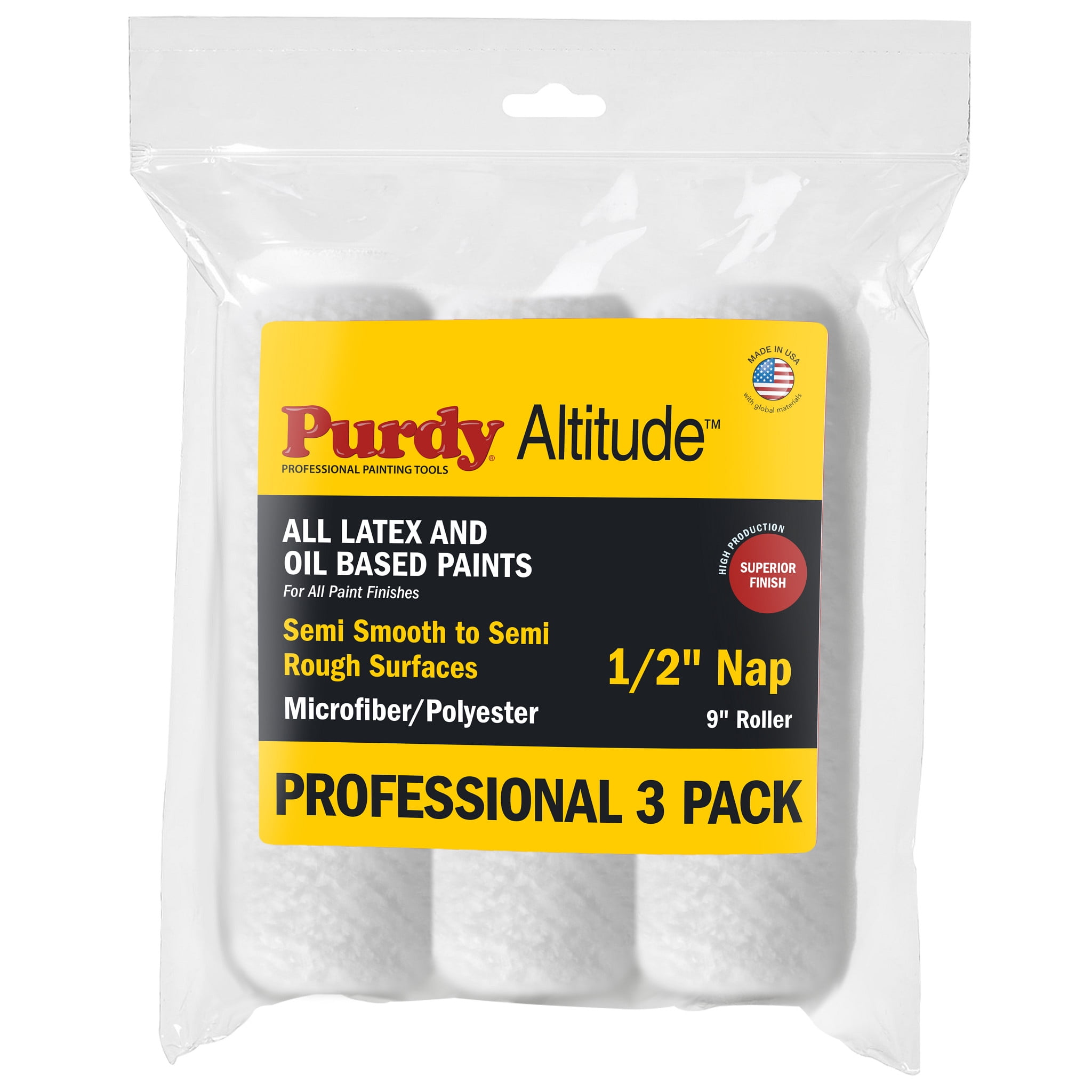 Purdy Altitude Roller Cover, 9 in. x 1/2 in., 3 count - Walmart.com