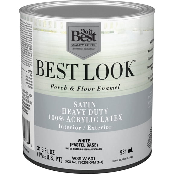 Sherwin-Williams Co. Best Look Heavy-Duty Acrylic Latex Satin Porch & Floor Enamel - Pack of 12