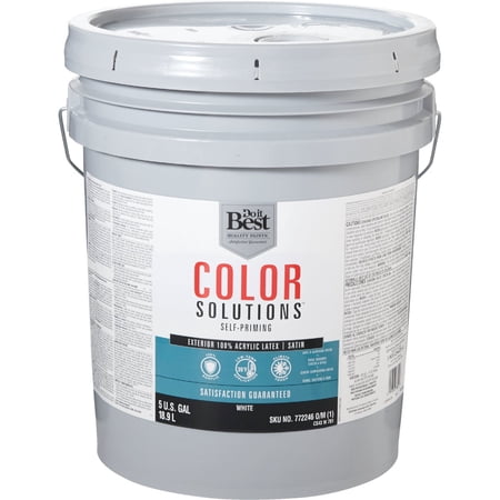 Sherwin-Williams Co. Do it Best Color Solutions 100% Acrylic Latex Self-Priming Satin Exterior House Paint - Pack of 8