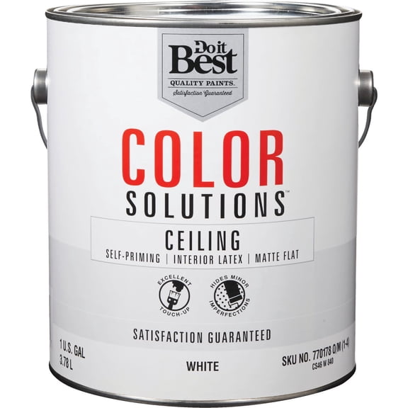 Sherwin-Williams Co. Do it Best Color Solutions Latex Self-Priming Flat Ceiling Paint - Pack of 4