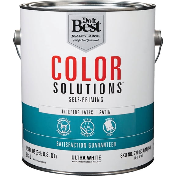 Sherwin-Williams Co. Do it Best Color Solutions Latex Self-Priming Satin Interior Wall Paint - Pack of 8
