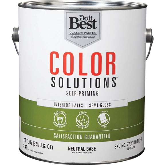 Sherwin-Williams Co. Do it Best Color Solutions Latex Self-Priming Semi-Gloss Interior Wall Paint - Pack of 12